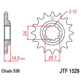 Rodas dentadas de borracha JT Sprockets de aço JTF1529