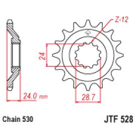 Rodas dentadas de borracha JT Sprockets de aço JTF528