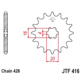 Rodas dentadas de borracha JT Sprockets de aço JTF416