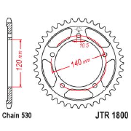 Coroa de aço JT Sprockets JTR1800