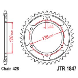 Coroa de aço JT Sprockets JTR1847