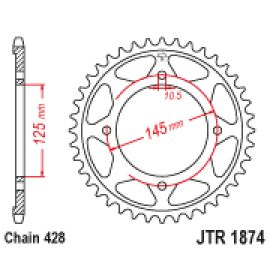 Coroa de aço JT Sprockets JTR1874