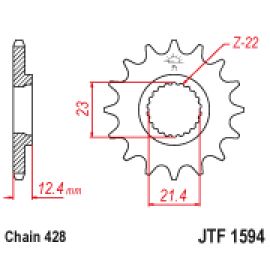 Rodas dentadas de borracha JT Sprockets de aço JTF1594