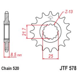 Rodas dentadas de borracha JT Sprockets de aço JTF578