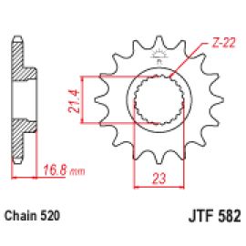 Rodas dentadas de borracha JT Sprockets de aço JTF582