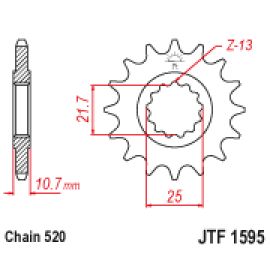 Rodas dentadas de borracha JT Sprockets de aço JTF1595