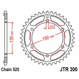 Coroa de aço JT Sprockets JTR300ZBK na preto