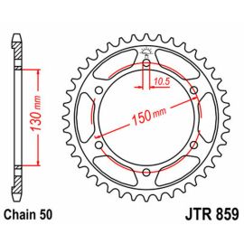 Coroa de aço JT Sprockets JTR859ZBK na preto