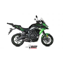 Escape completo aprovado Mivv OVAL em aço inoxidável pintado de preto para KAWASAKI VERSYS 650 2024